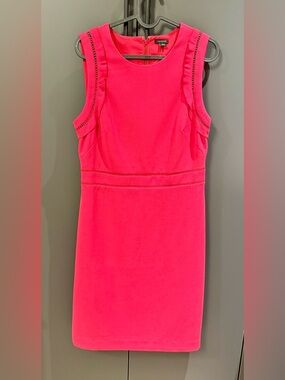 Ann Taylor Hot Pink Sleeveless Sheath Dress